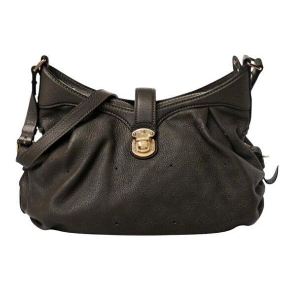 Louis Vuitton Purse Noir Black Leather Monogram Mahina Shoulder Bag Luxury Hobo - Picture 1 of 15